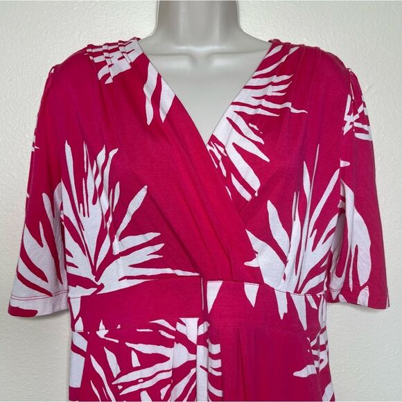 Lilly Pulitzer Bellanna Azalea Pink Frilly Ferns Dress Silk Women Large FLAWED - Picture 4 of 16